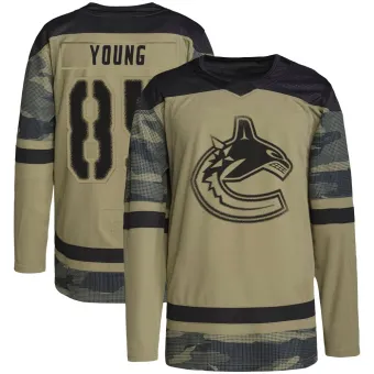 Men's Ty Young Vancouver Canucks Military Appreciation Practice Jersey - Camo Authentic